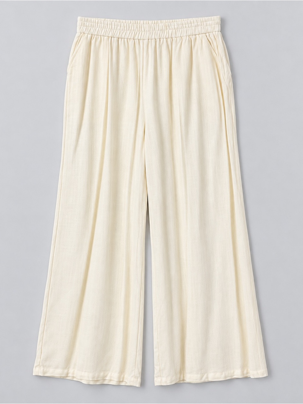 Womens Line Wide Leg Pants Large Euro Summer Fisherman Coastal Neutral Soft Girl